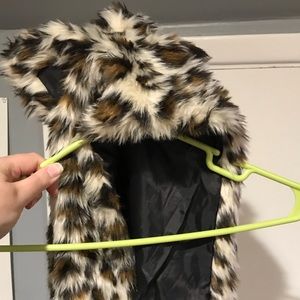 Leopard print hood and scarf piece